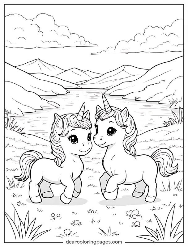 Unicórnio Desenho para Colorir - Unicórnio e Amigos