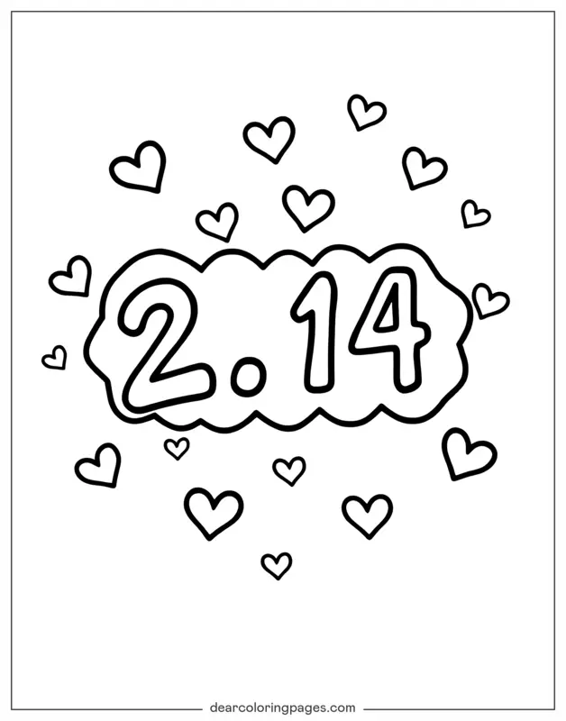 Día de San Valentín Dibujo para Colorear - Día de San Valentín