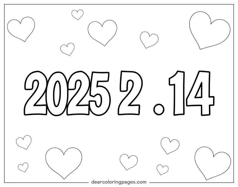 Día de San Valentín Dibujo para Colorear - Día de San Valentín 2025