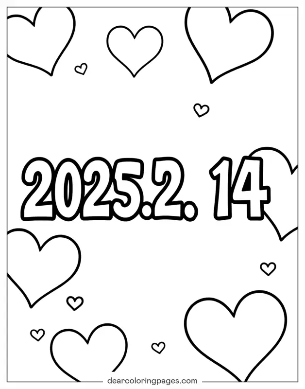 Día de San Valentín Dibujo para Colorear - Día de San Valentín 2025