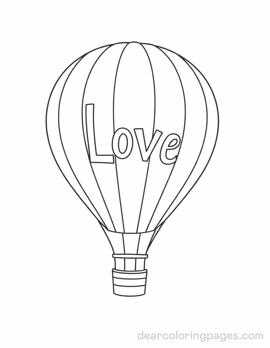 Hot Air Balloon with Text Love