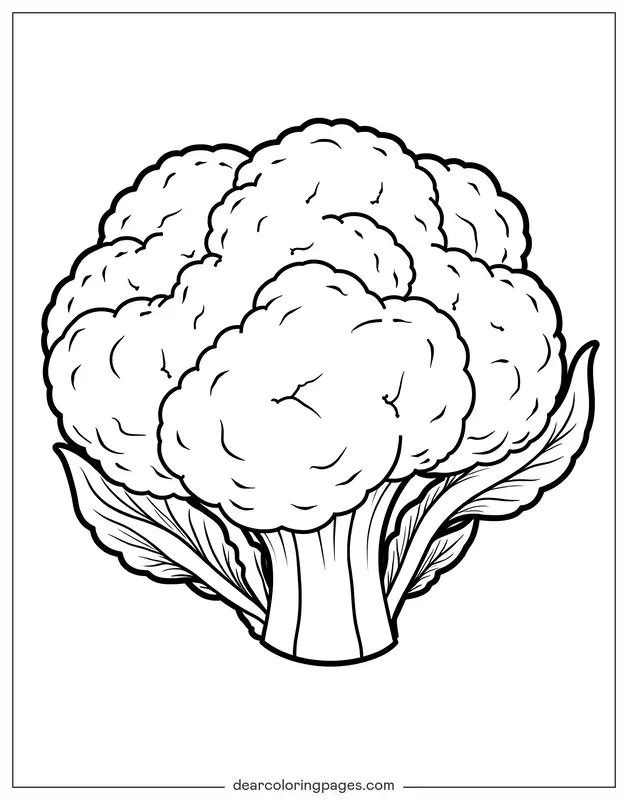 Coloriage de Légumes – Coloriage Chou-Fleur