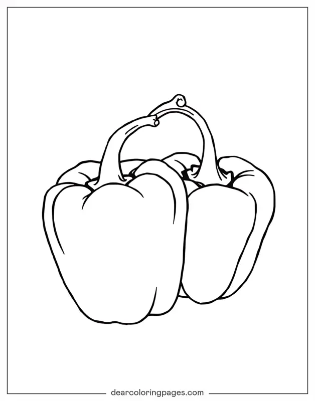 Coloriage de Légumes – Poivrons