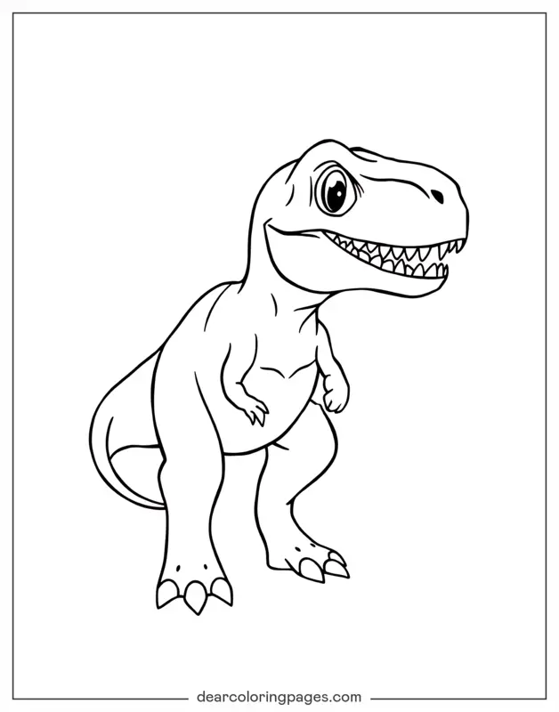 Velociraptor Dibujo para Colorear - Línea Simple Velociraptor