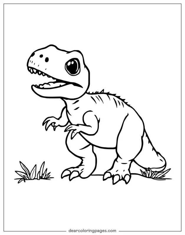 Velociraptor Dibujo para Colorear - Bebé Velociraptor