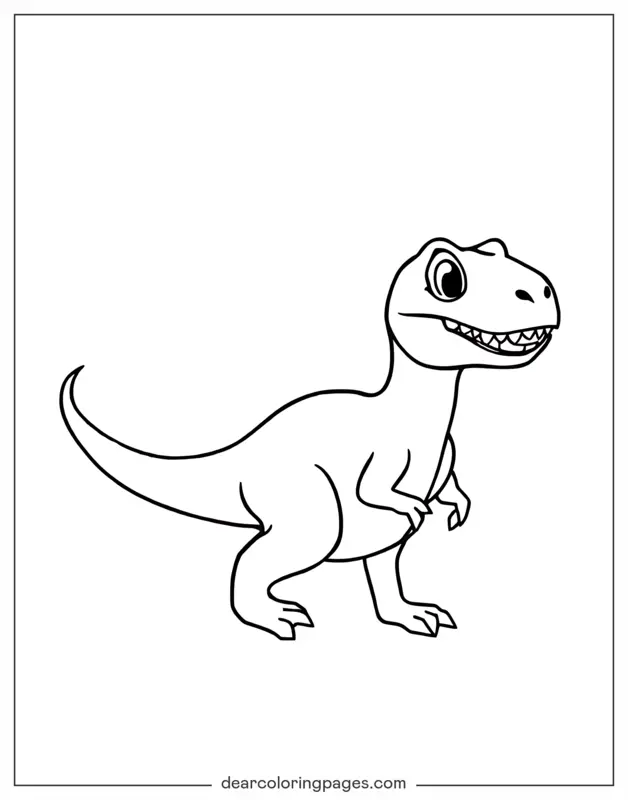 Velociraptor Dibujo para Colorear - Velociraptor de dibujos animados