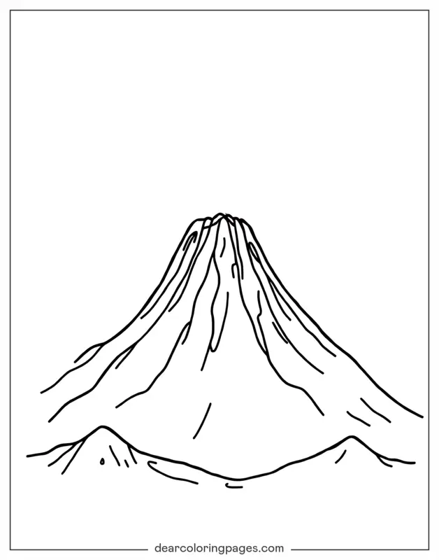 Coloriage de Volcan – Volcan Simple