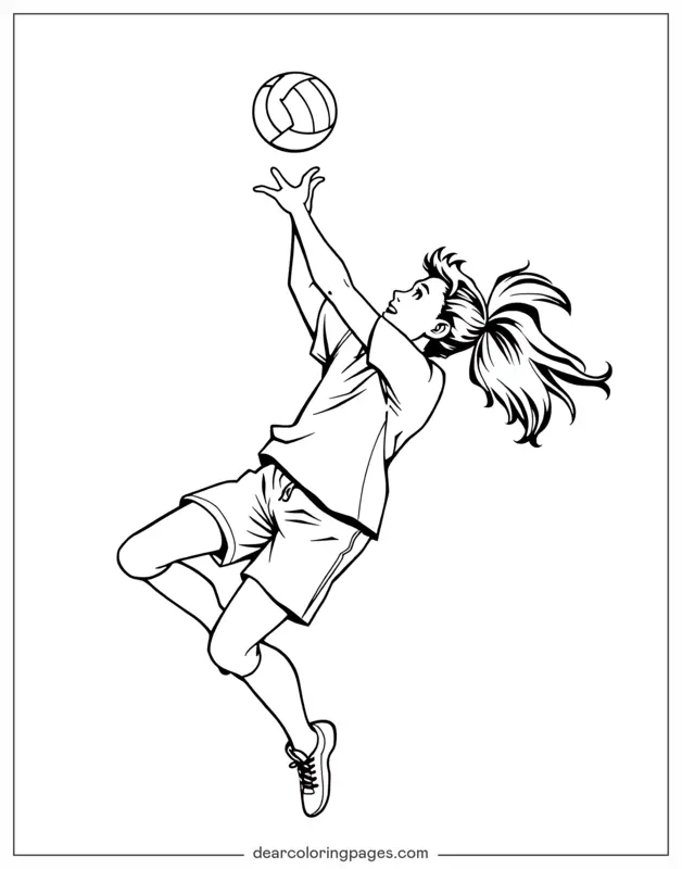Voleibol Dibujo para Colorear - Tiro de Voleibol