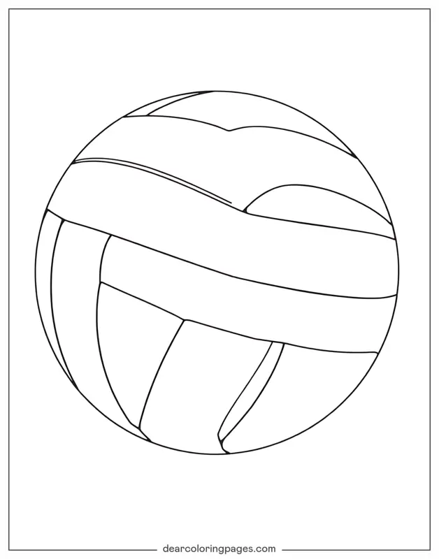 Voleibol Dibujo para Colorear - Simple Volibol Coloring