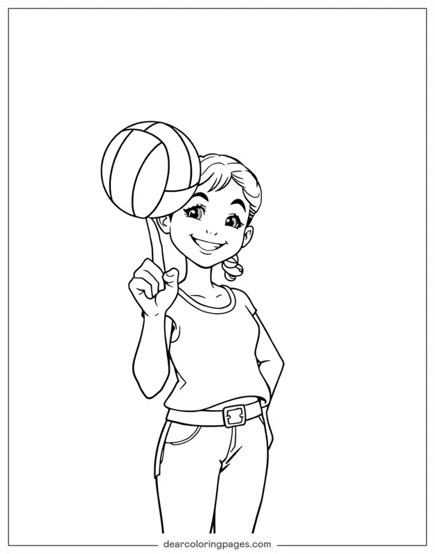 Voleibol Dibujo para Colorear - Voleibol giratorio