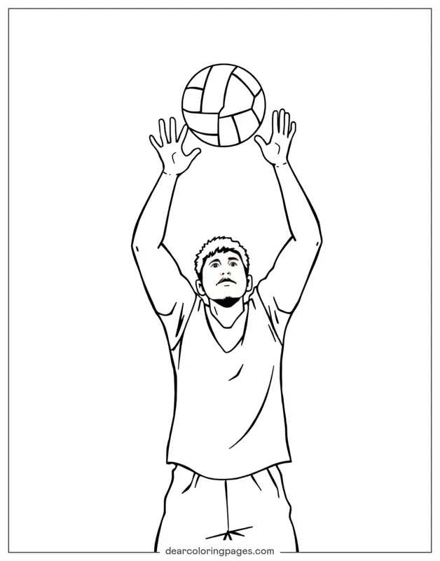 Voleibol Dibujo para Colorear - Bloqueo de Voleibol