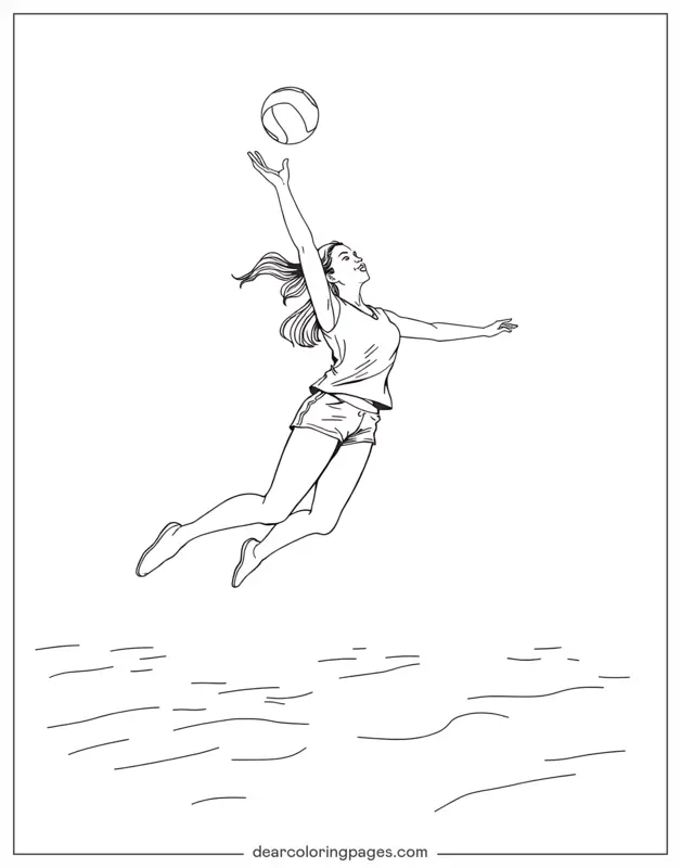 Sports and Activities Coloring Pages - Volleyball Coloring Page