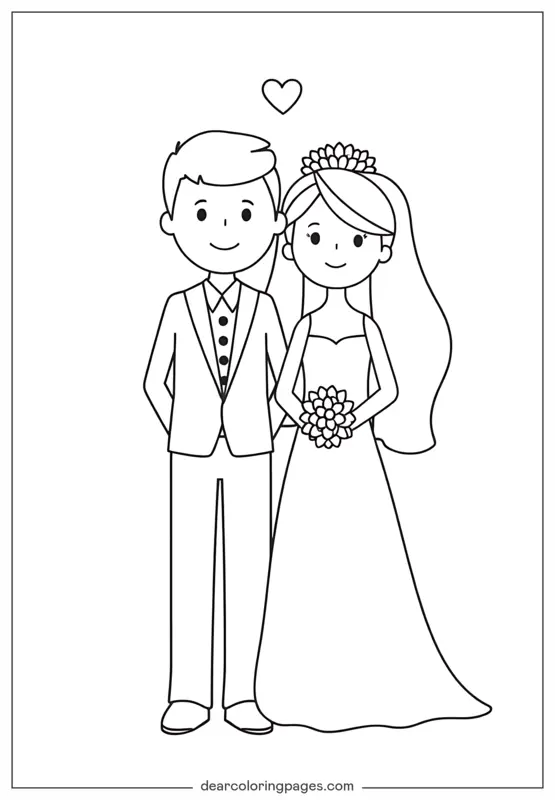 Hochzeit Ausmalbild - Hochzeits-Ausmalbild
