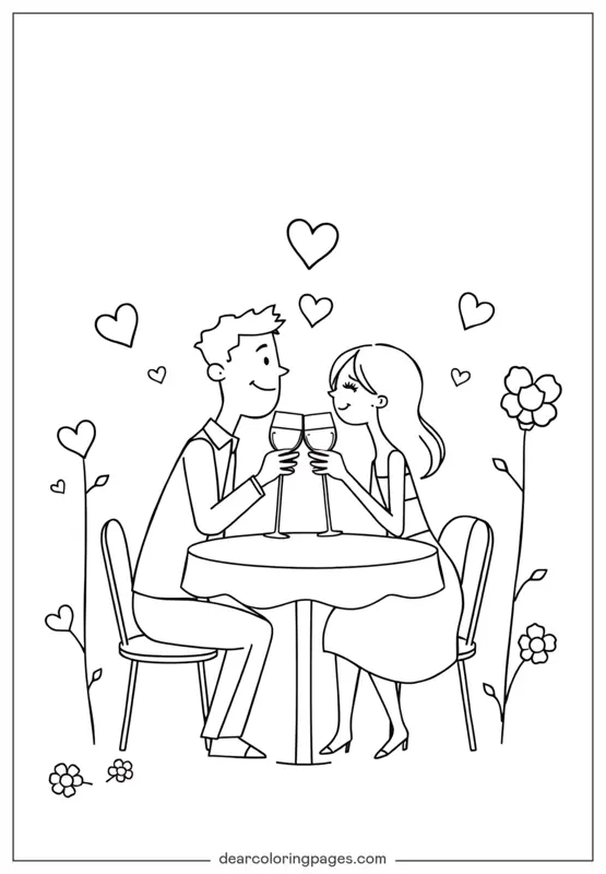 Hochzeit Ausmalbild - Hochzeitstag