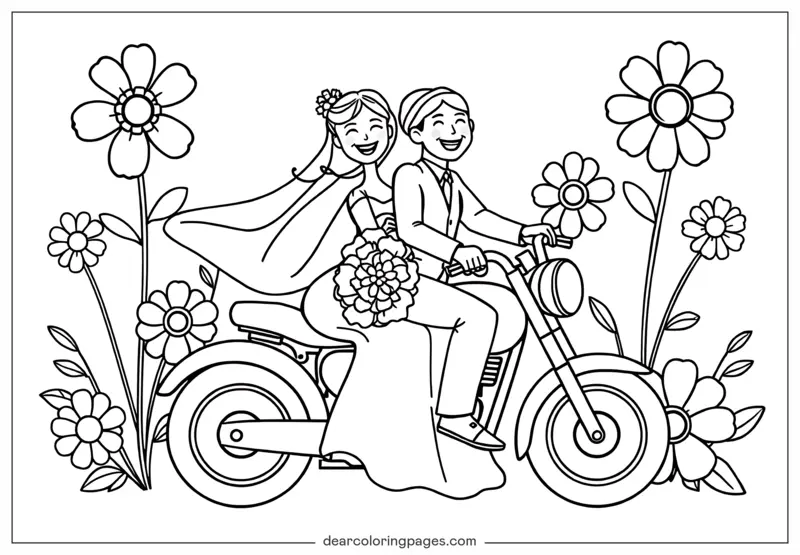 Hochzeit Ausmalbild - Hochzeits Ausmalbuch