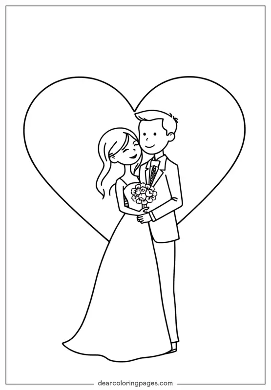 Hochzeit Ausmalbild - Hochzeitstag