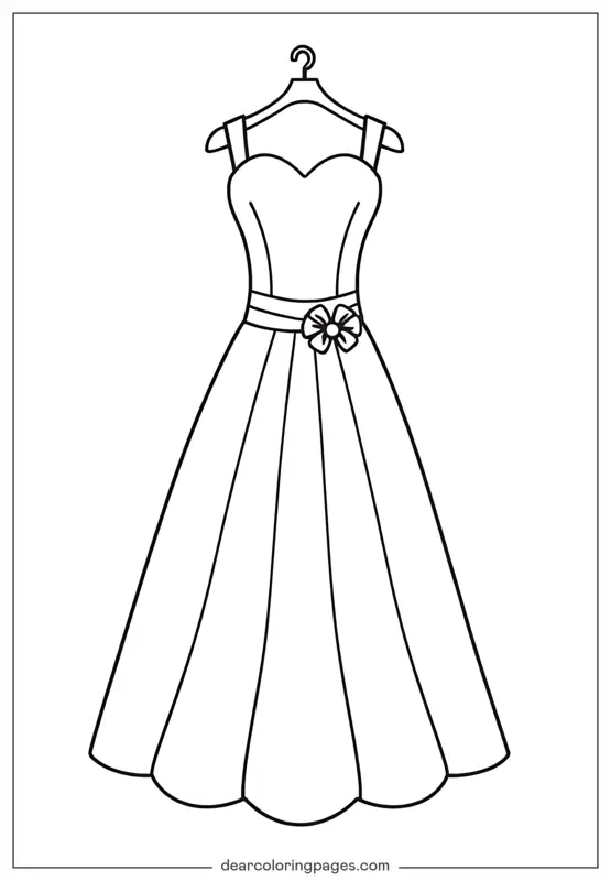 Hochzeit Ausmalbild - Hochzeitskleid