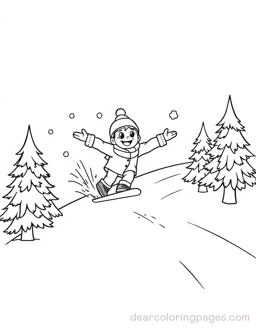 Snowboarder Coloring Page