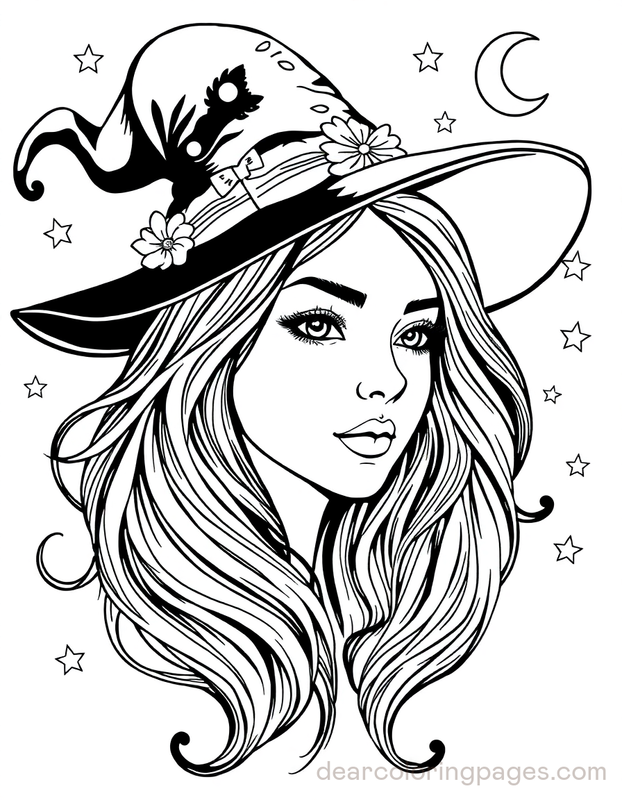 Woman Wearing Witch Hat