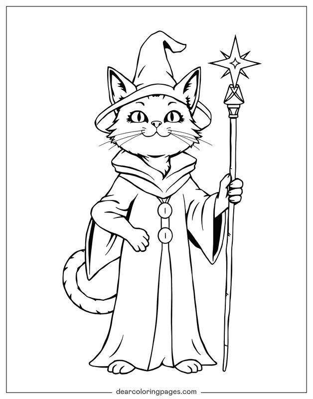 Katze Ausmalbild - Katzenzauberer