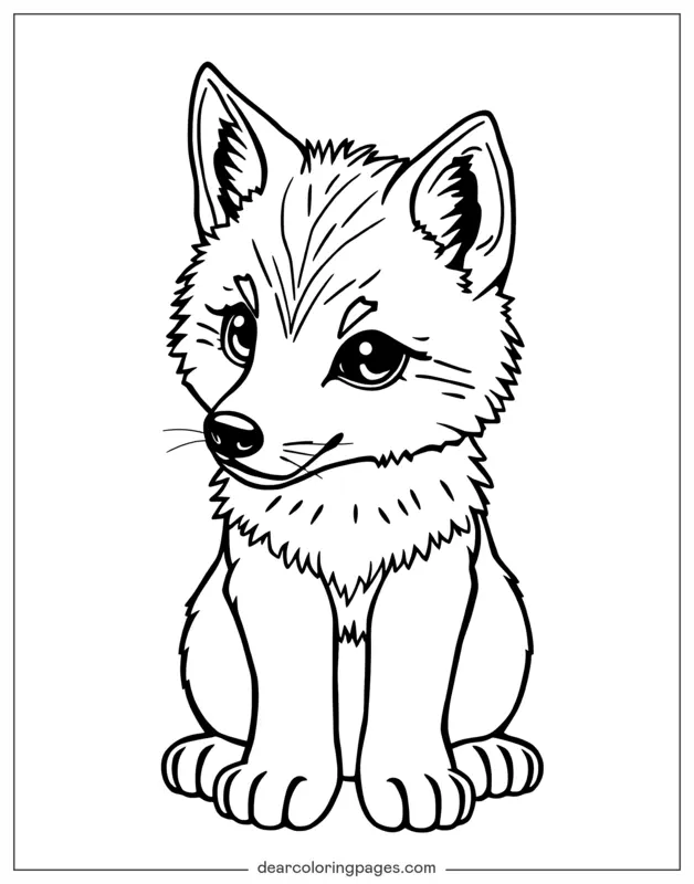Simple Line Baby Wolf