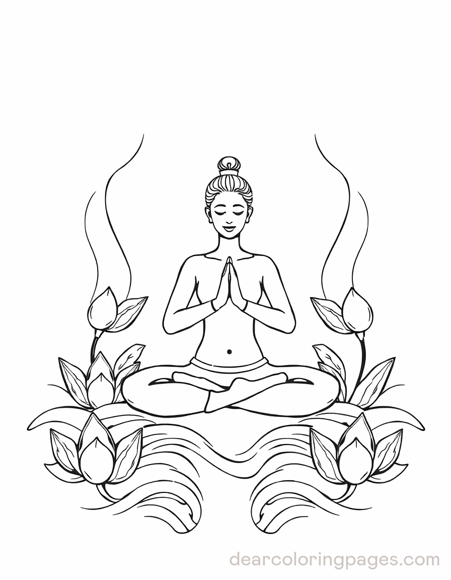 Yoga Coloring Page - Yoga Meditation