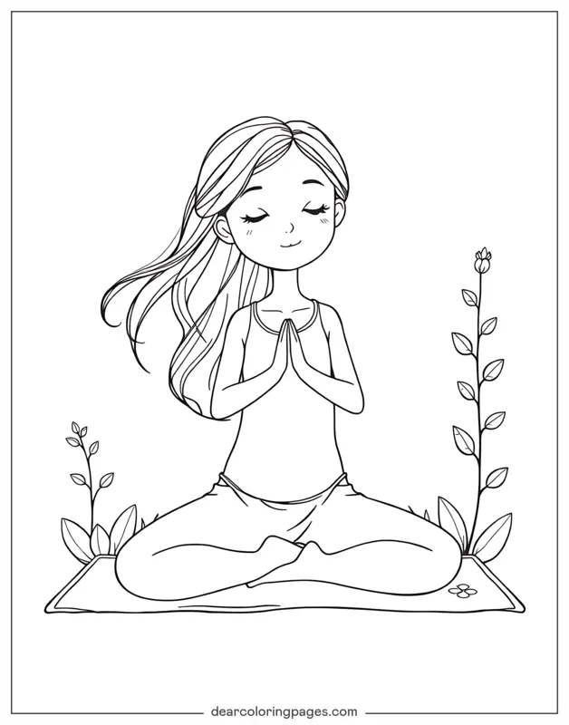 Adult Coloring Pages - Yoga Coloring Page