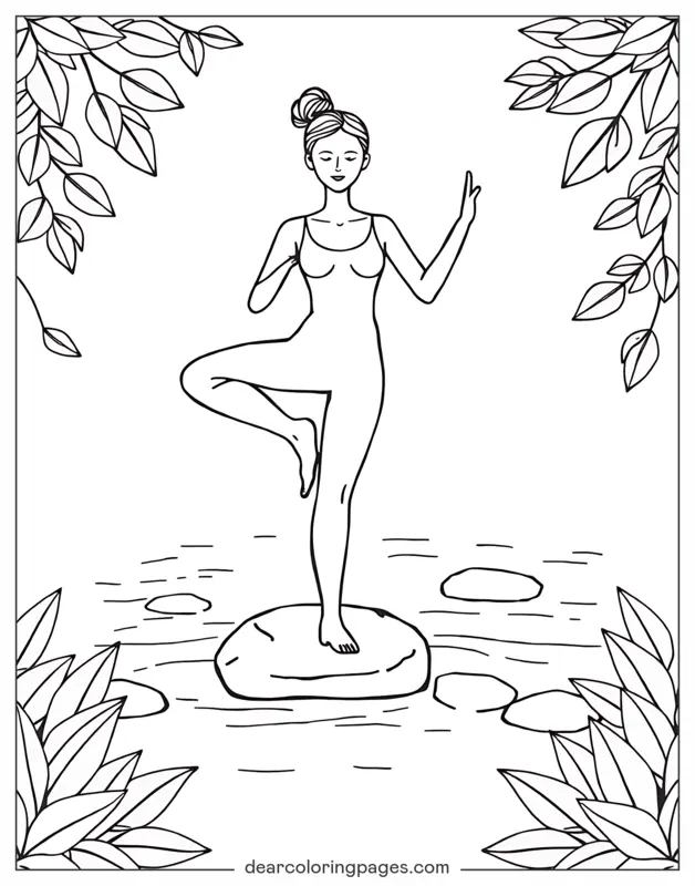 Peaceful Yogi on River Rock