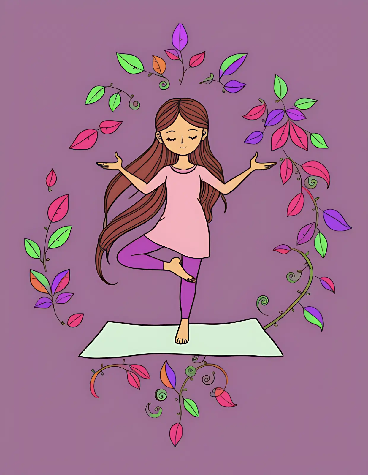 Erwachsene Ausmalbilder - Yoga Ausmalbild