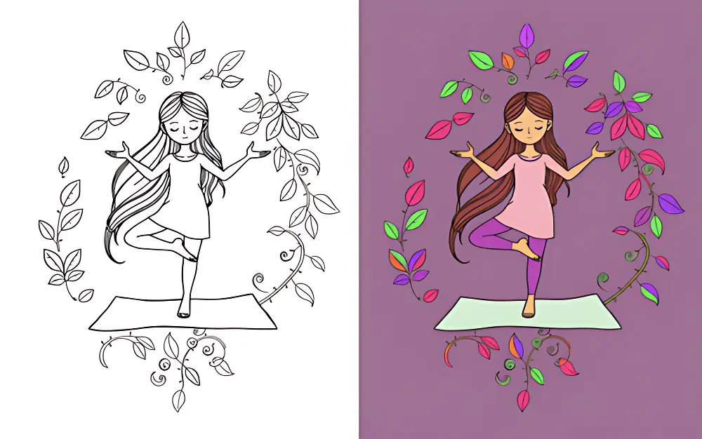 Yoga Coloring Pages